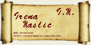 Irena Maslić vizit kartica